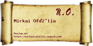 Mirkai Ofélia névjegykártya